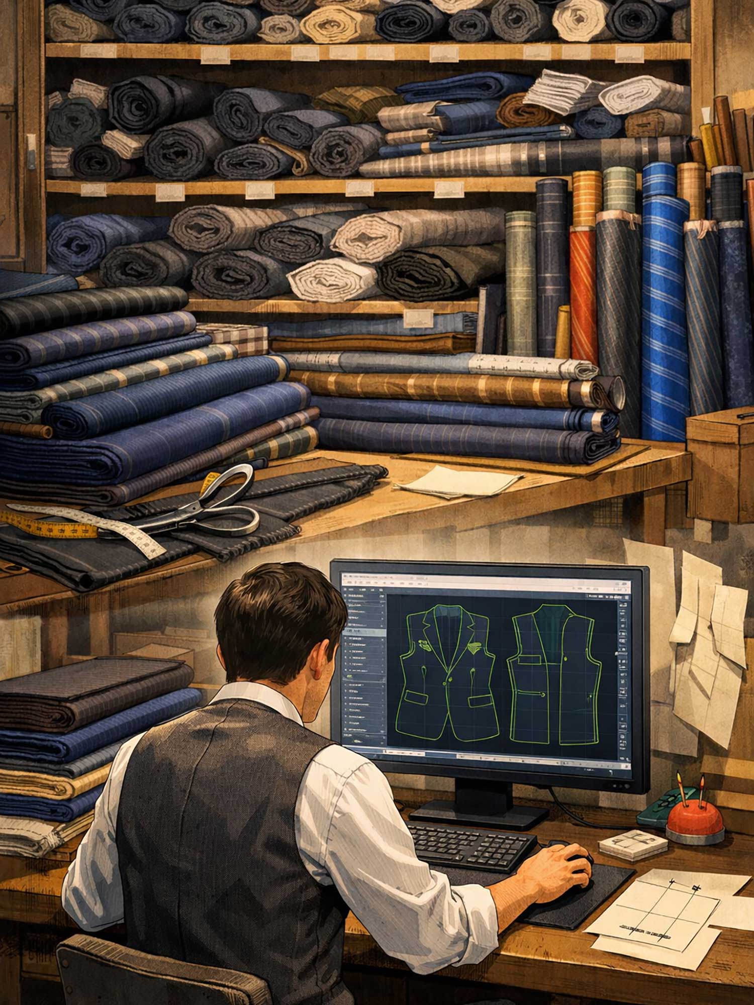 「生地」と「CAD」